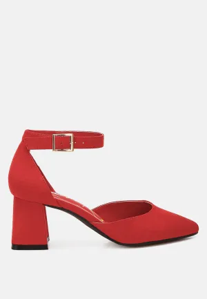 Microfiber Block Heel Sandals By MODE