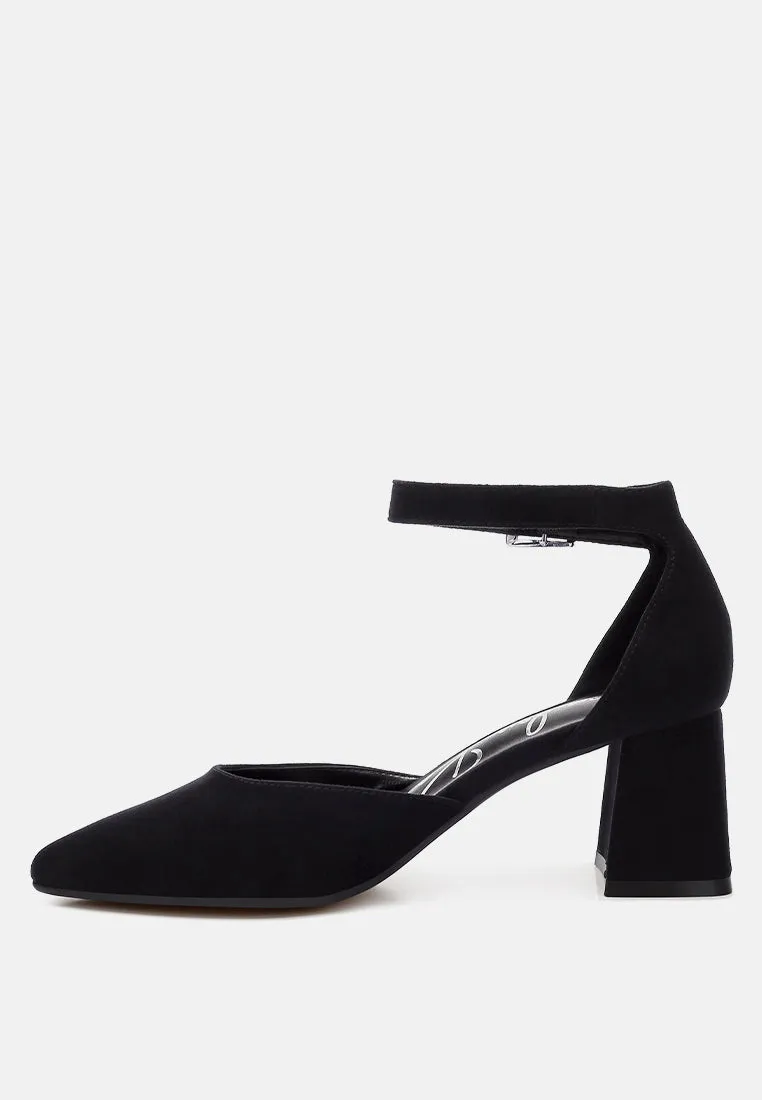 Microfiber Block Heel Sandals By MODE