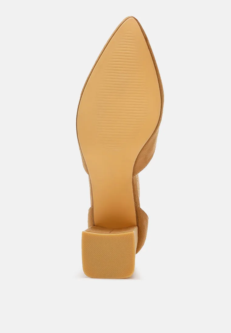 Microfiber Block Heel Sandals By MODE