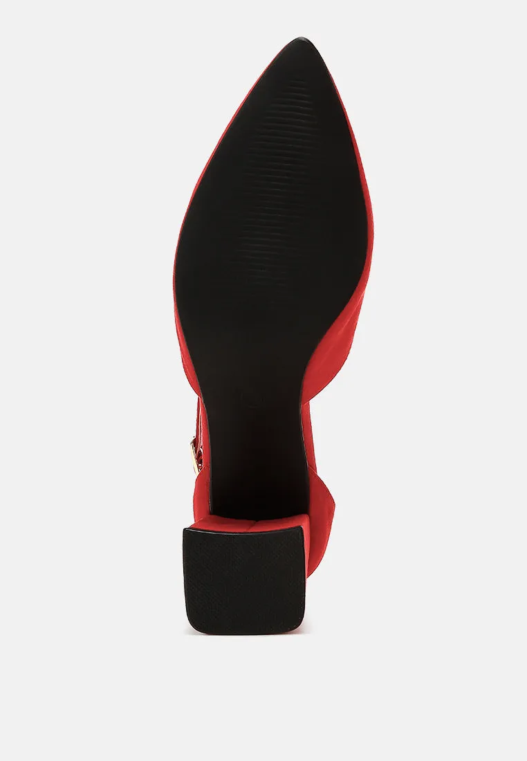 Microfiber Block Heel Sandals By MODE