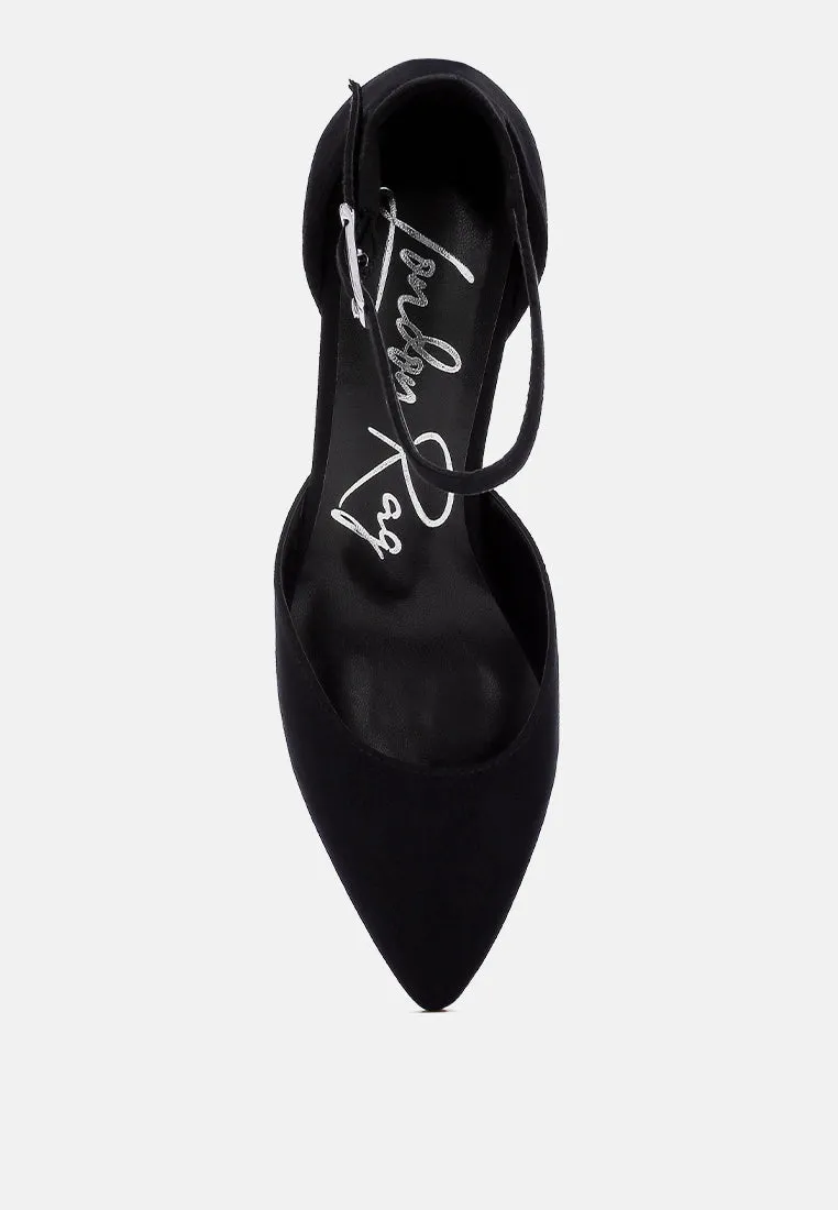 Microfiber Block Heel Sandals By MODE