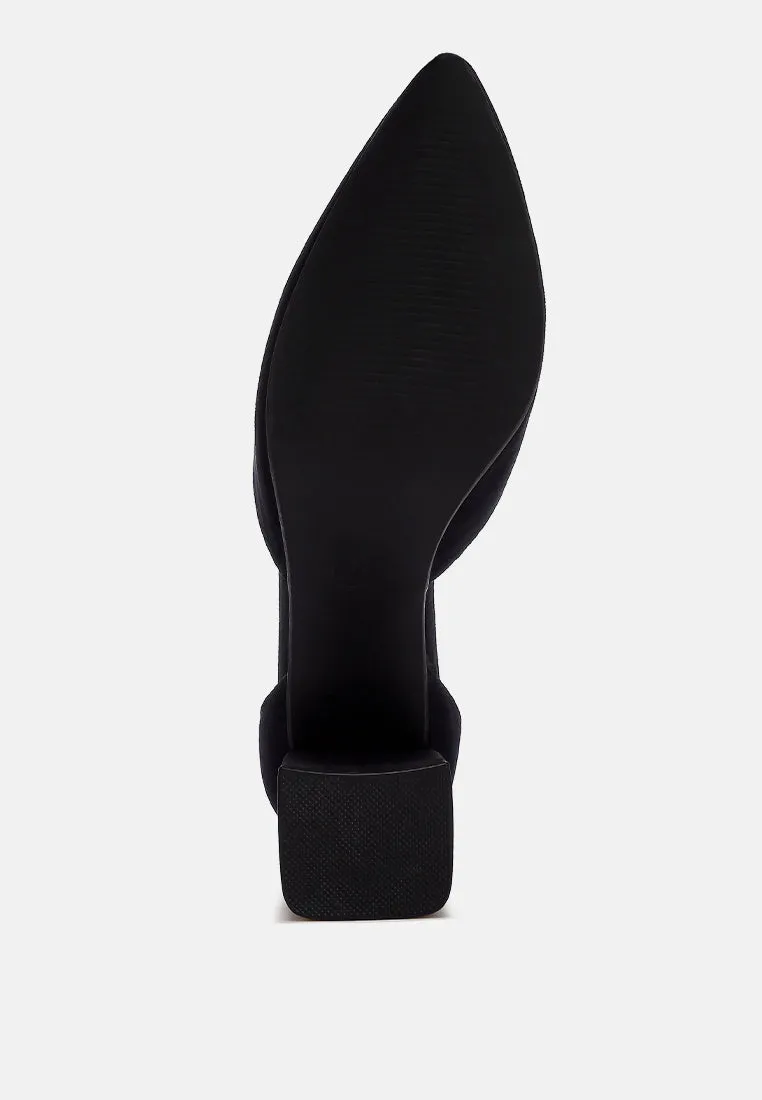 Microfiber Block Heel Sandals By MODE