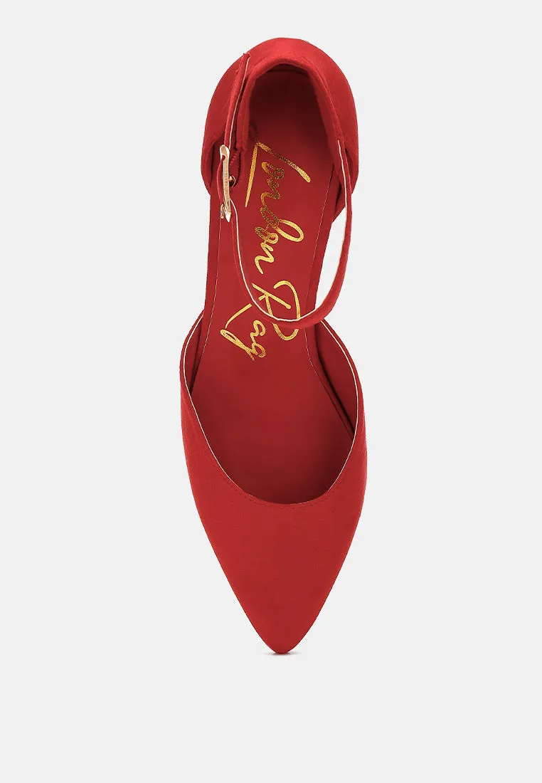 Microfiber Block Heel Sandals By MODE