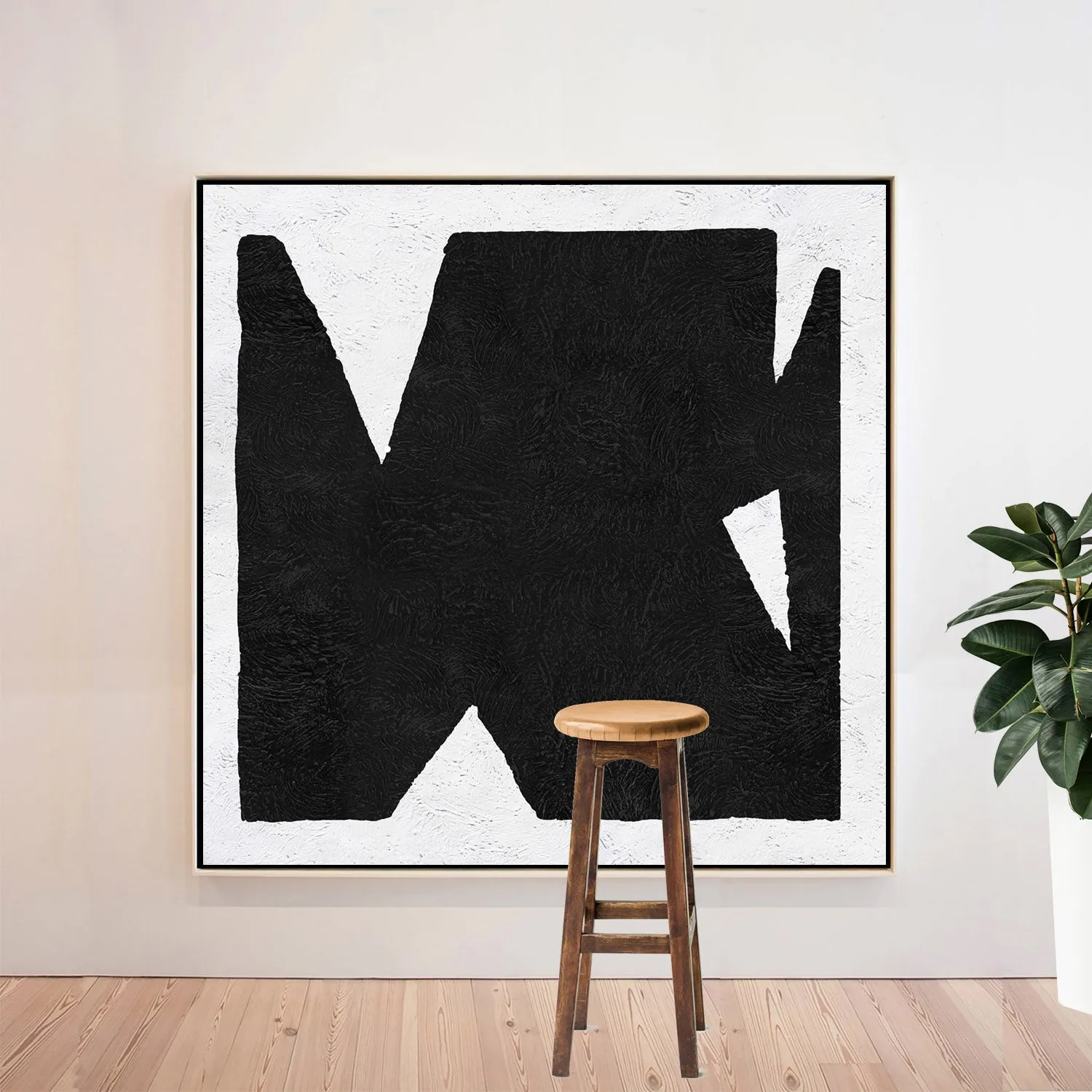 Minimal Black and White Painting MN120A