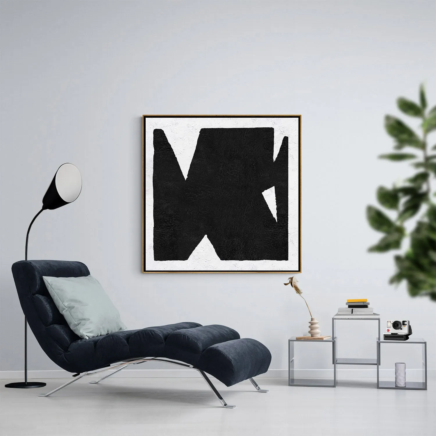 Minimal Black and White Painting MN120A