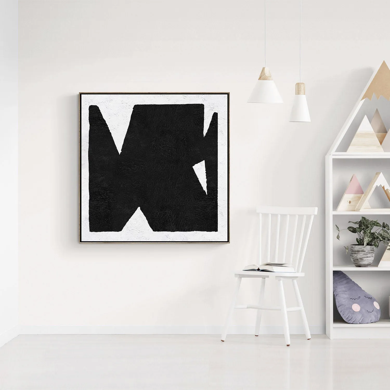 Minimal Black and White Painting MN120A