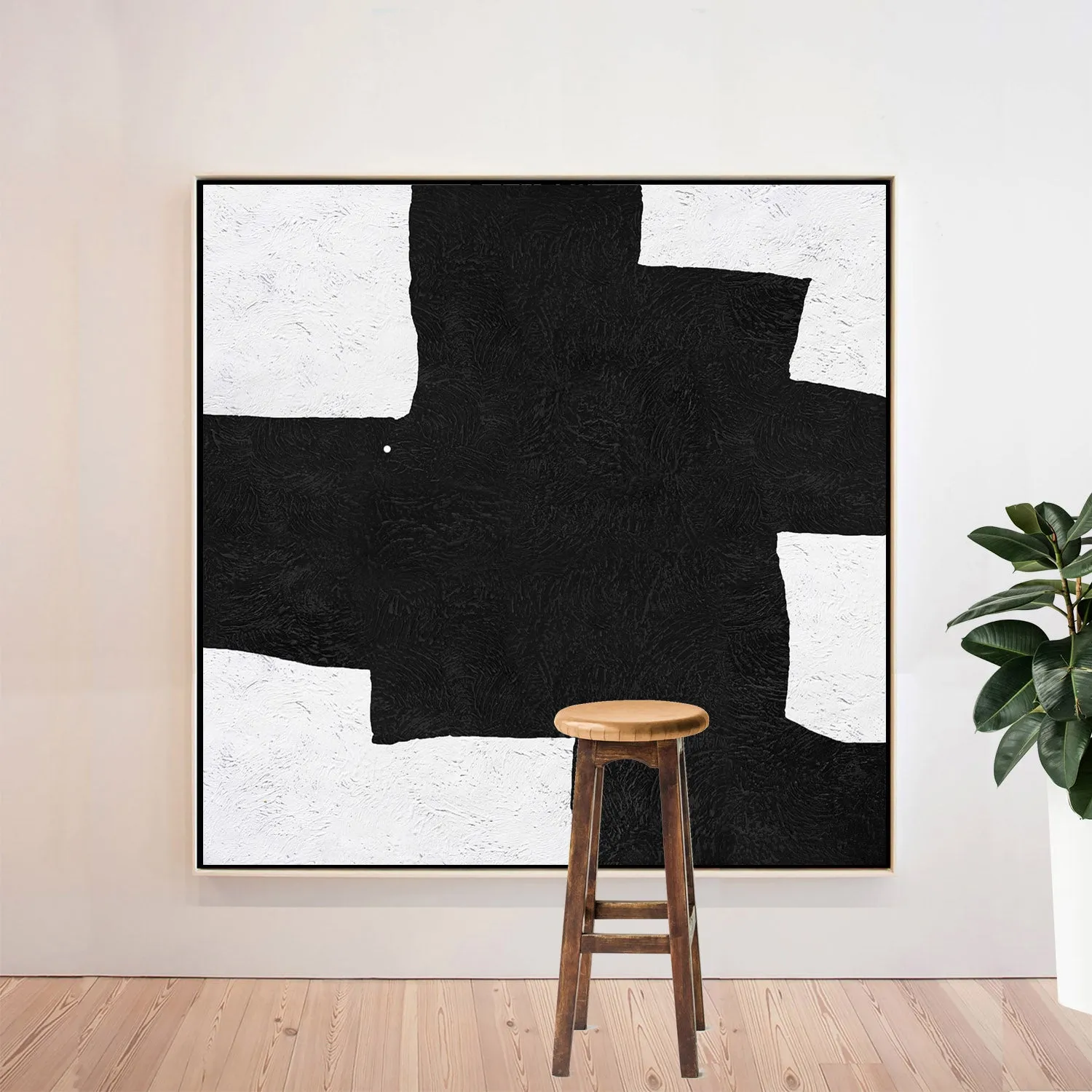 Minimal Black and White Painting MN127A