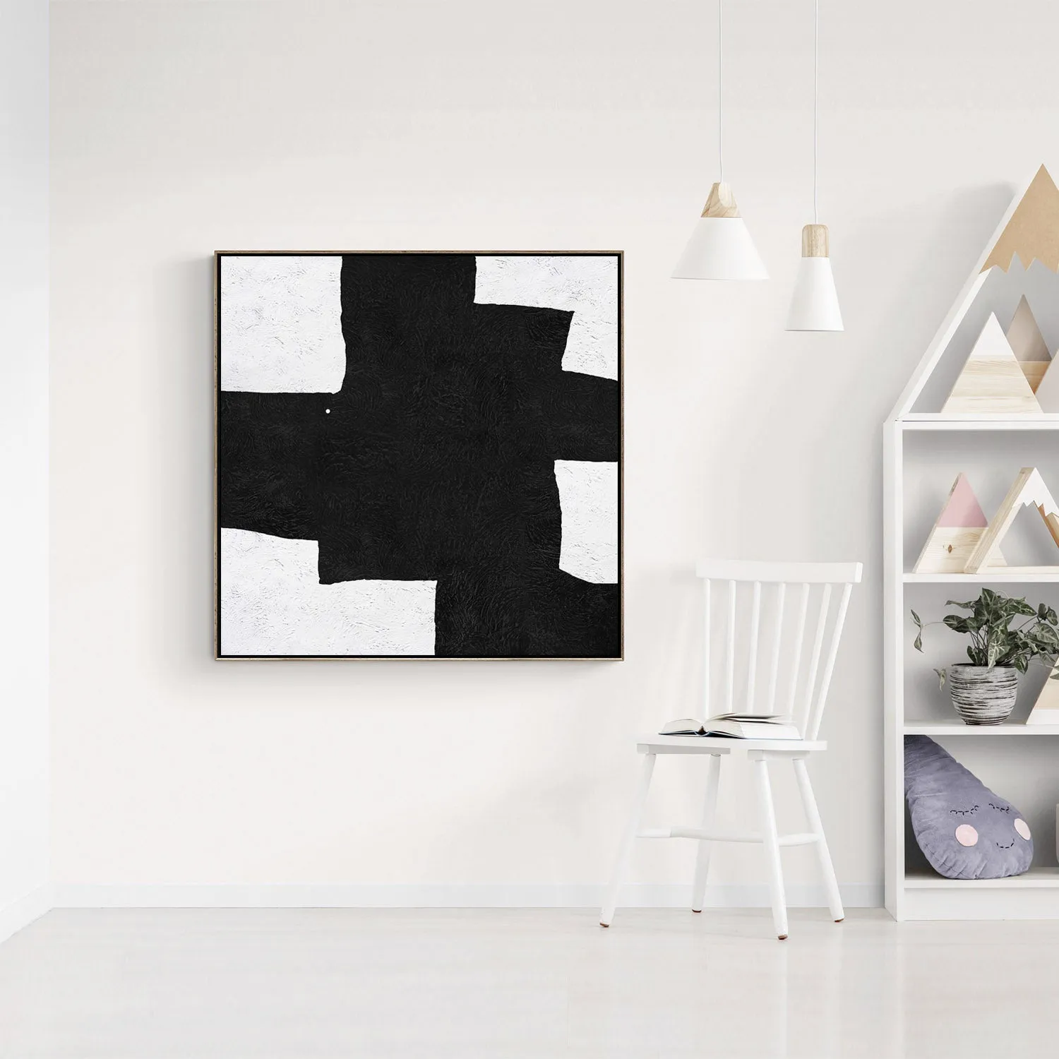 Minimal Black and White Painting MN127A