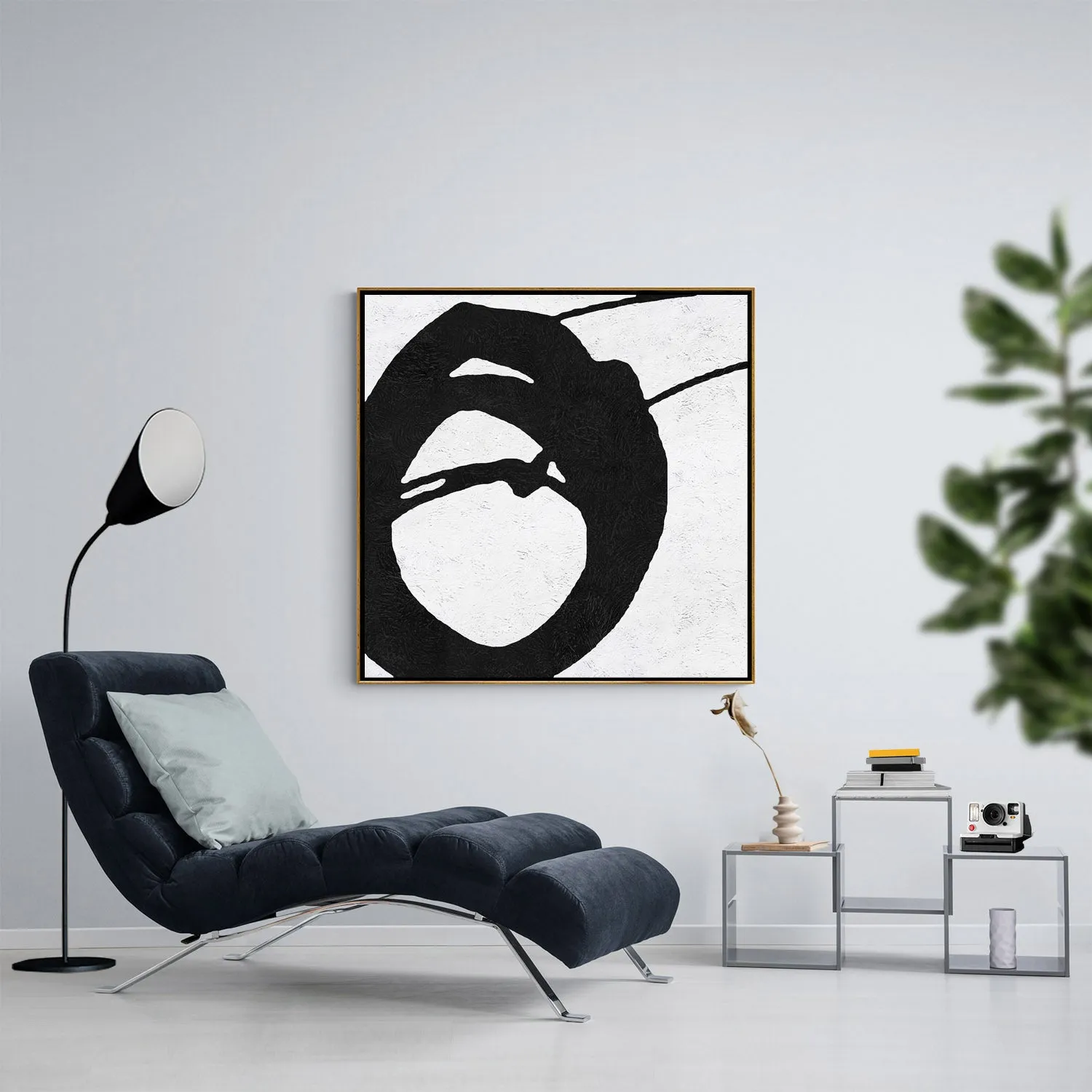 Minimal Black and White Painting MN154A