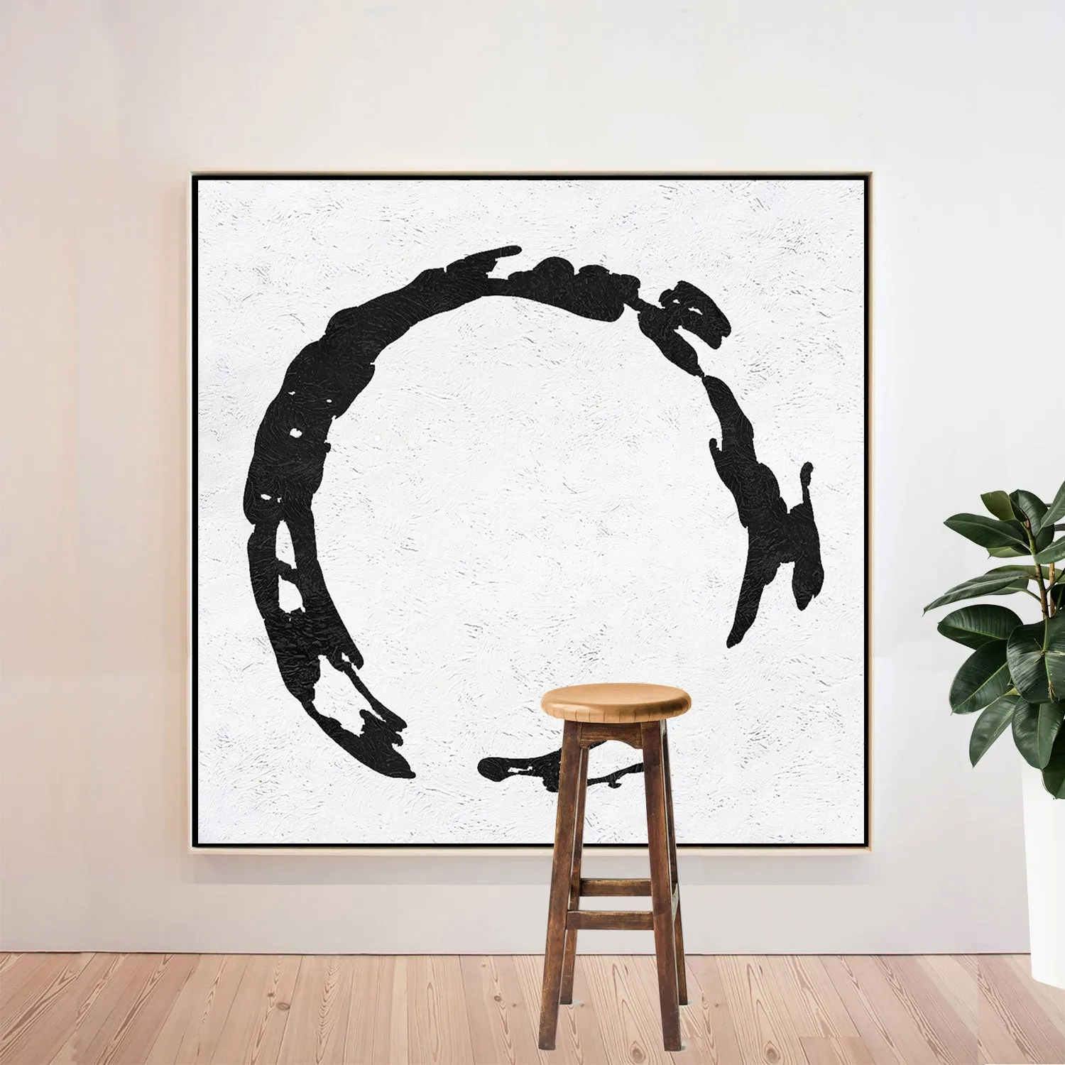 Minimal Black and White Painting MN19A