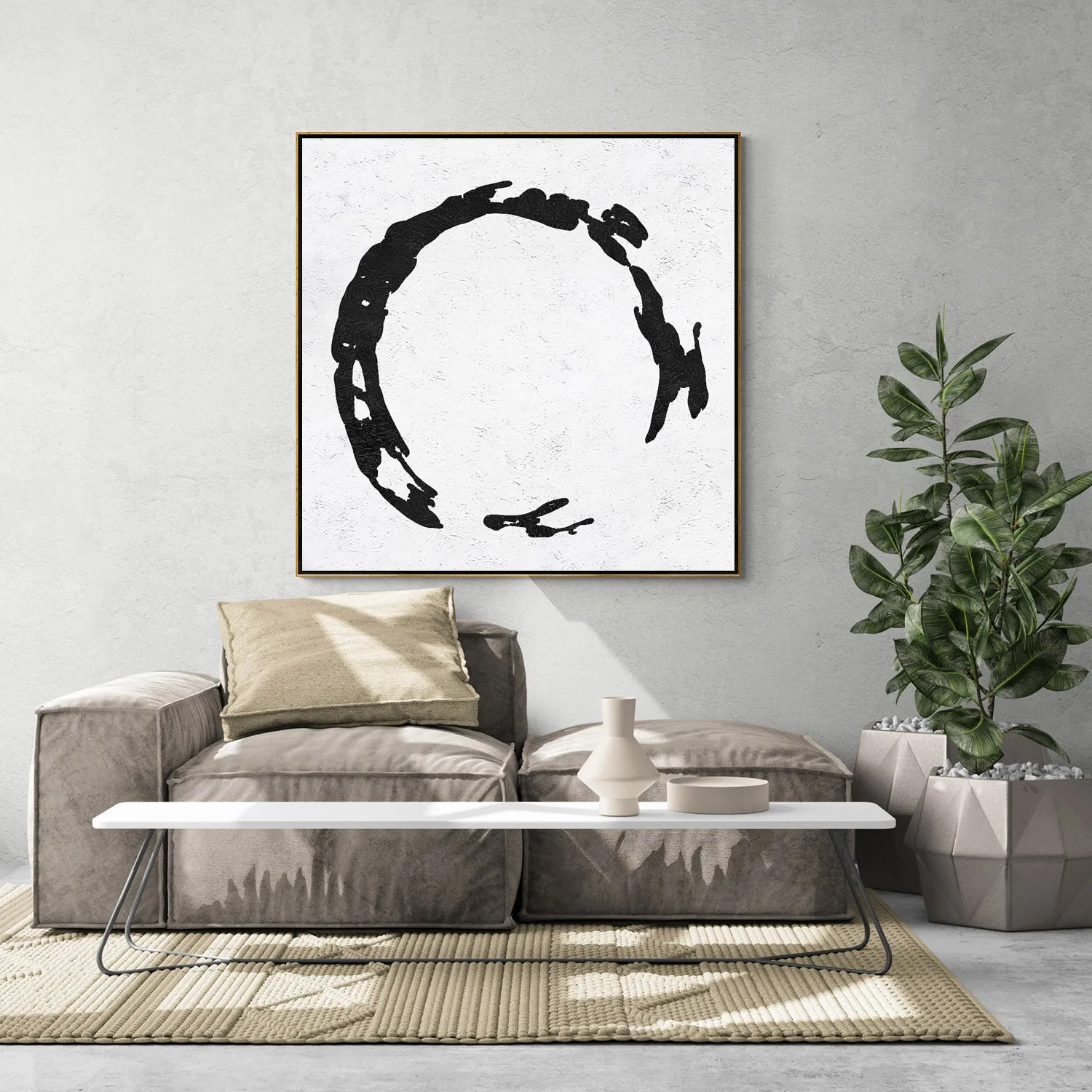Minimal Black and White Painting MN19A