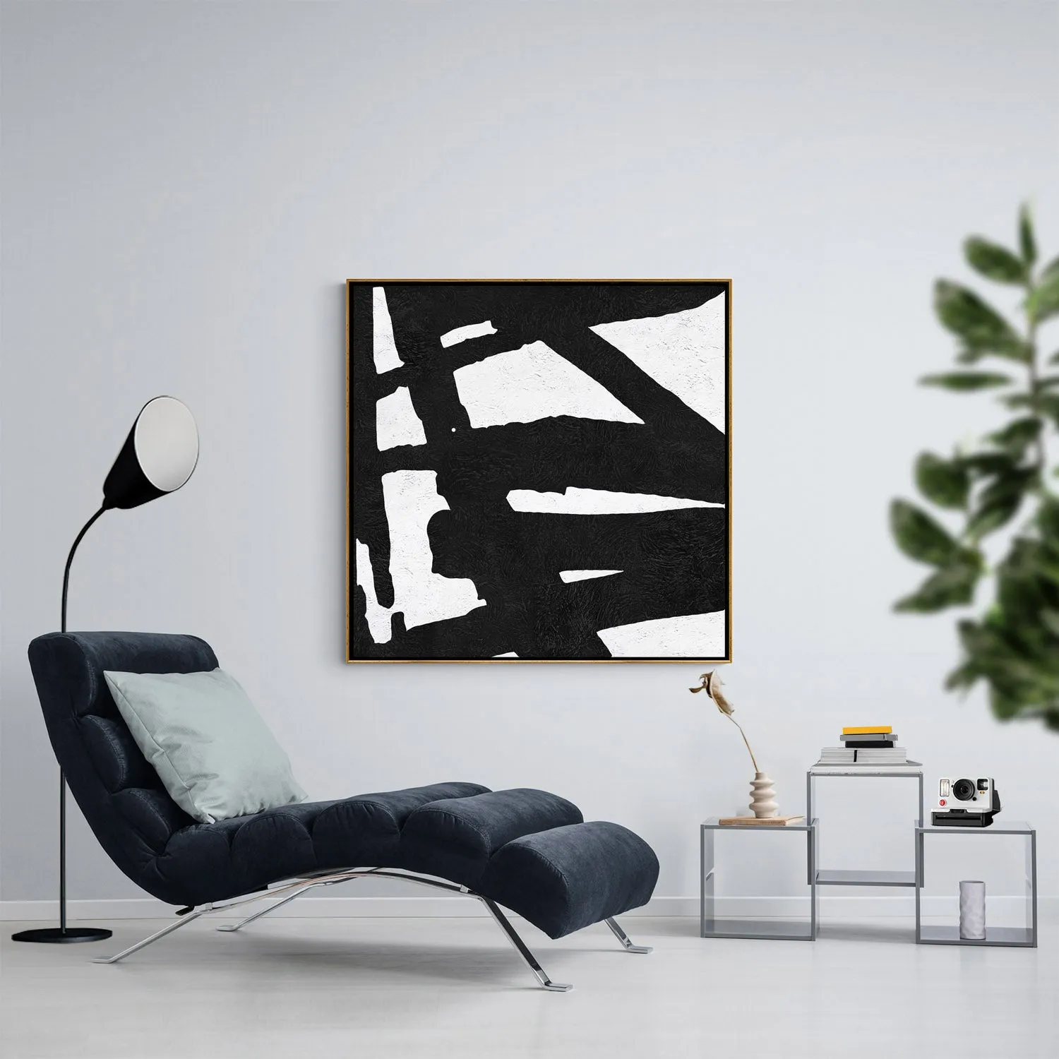 Minimal Black and White Painting MN43A