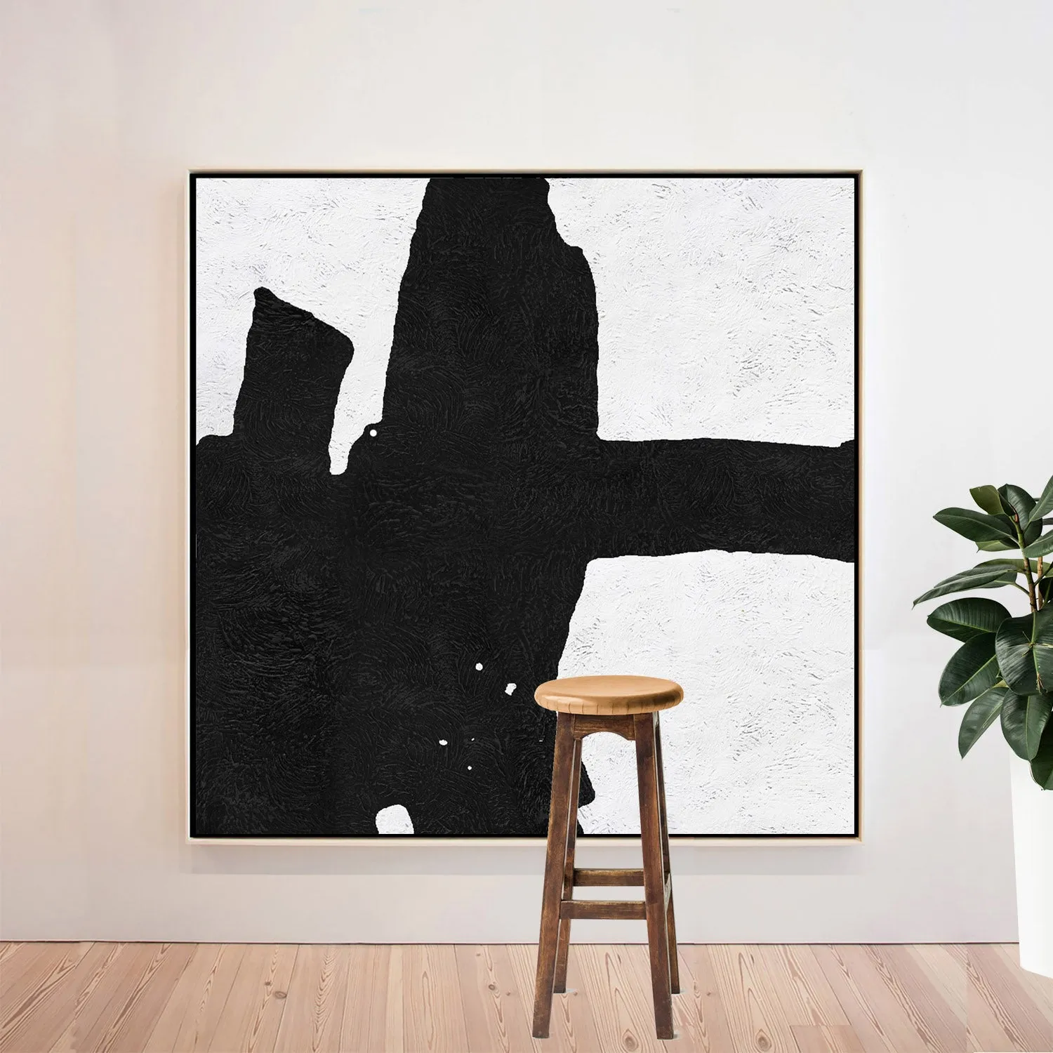 Minimal Black and White Painting MN90A