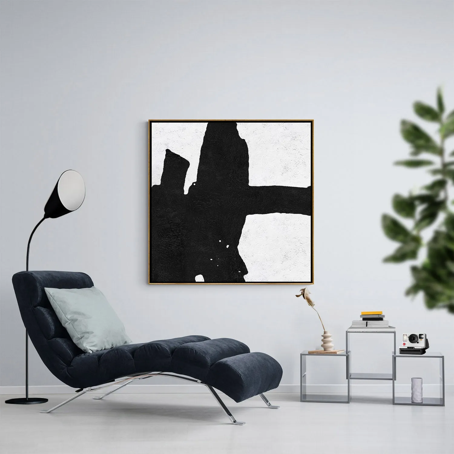 Minimal Black and White Painting MN90A