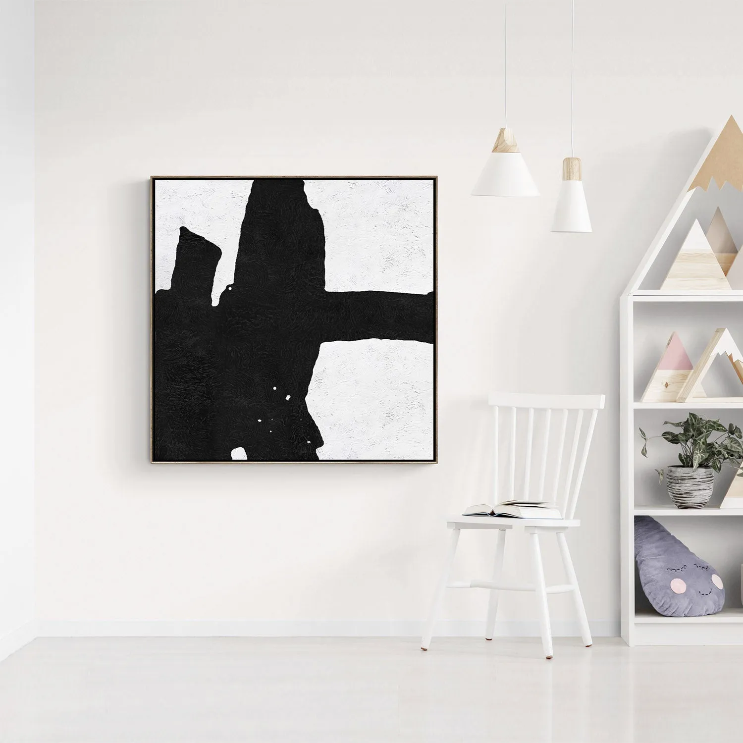 Minimal Black and White Painting MN90A