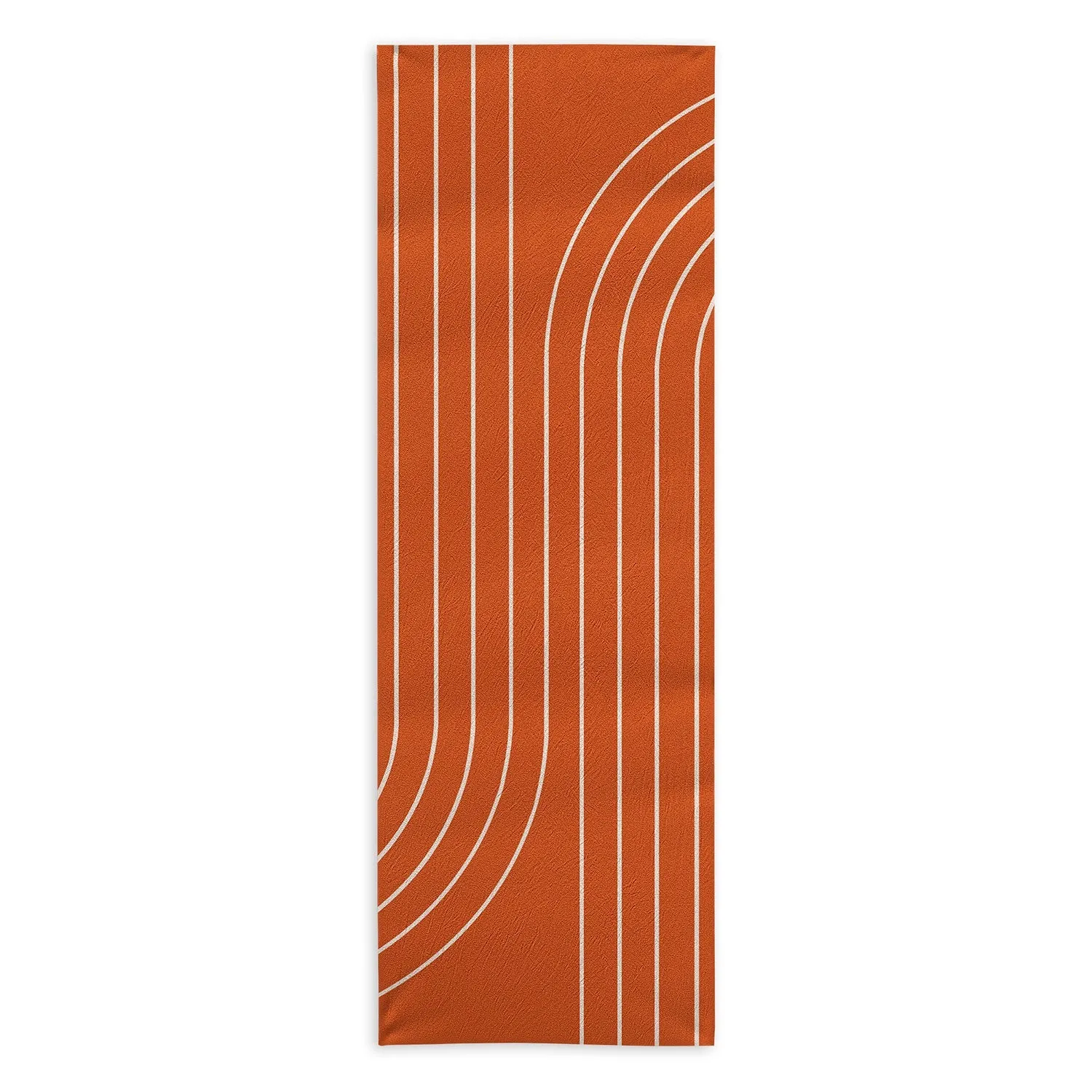 Minimal Line Curvature Coral Yoga Towel
