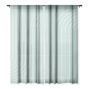MINIMAL LINE CURVATURE SAGE WINDOW CURTAINS