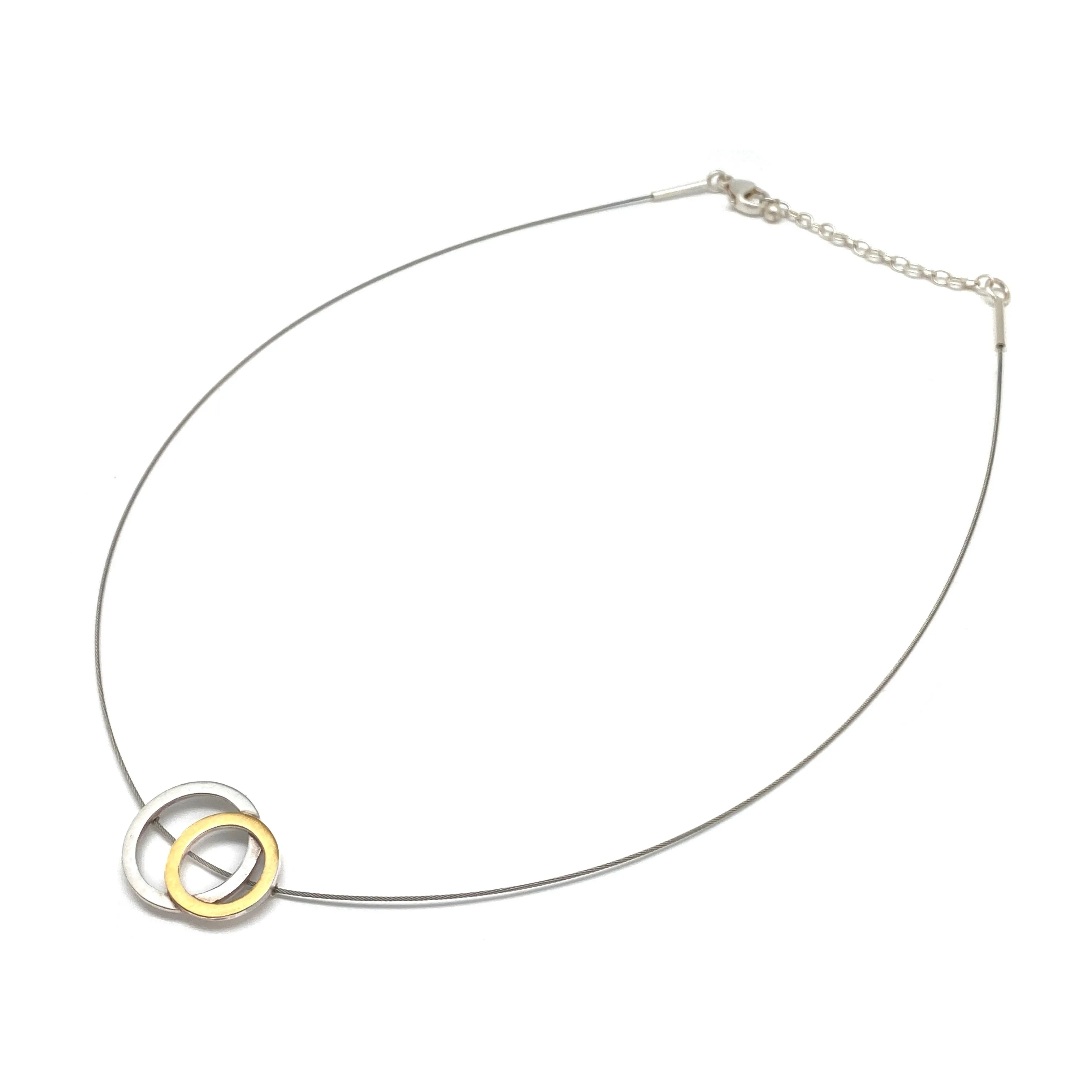 Minimal Mixed Circle Necklace