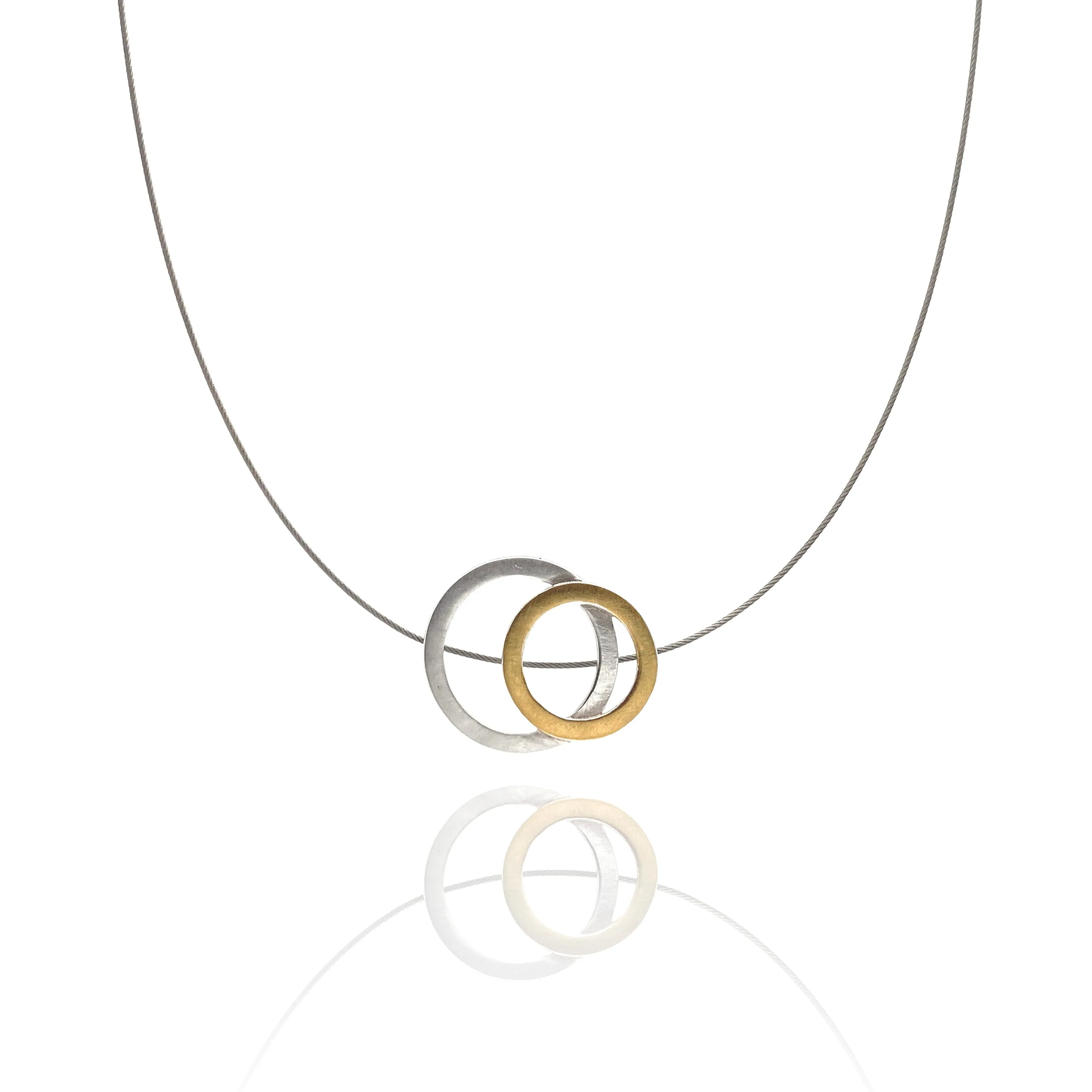 Minimal Mixed Circle Necklace