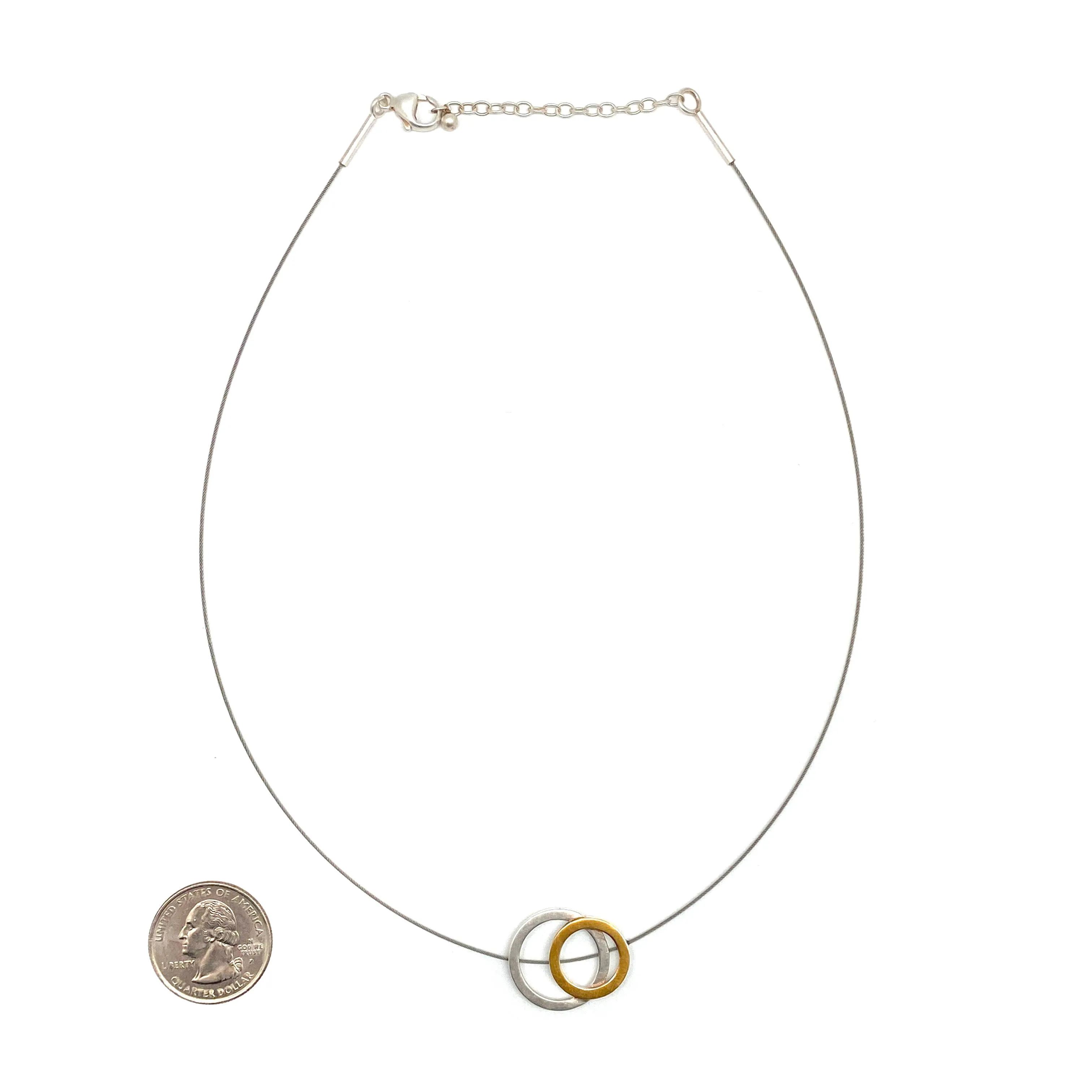Minimal Mixed Circle Necklace