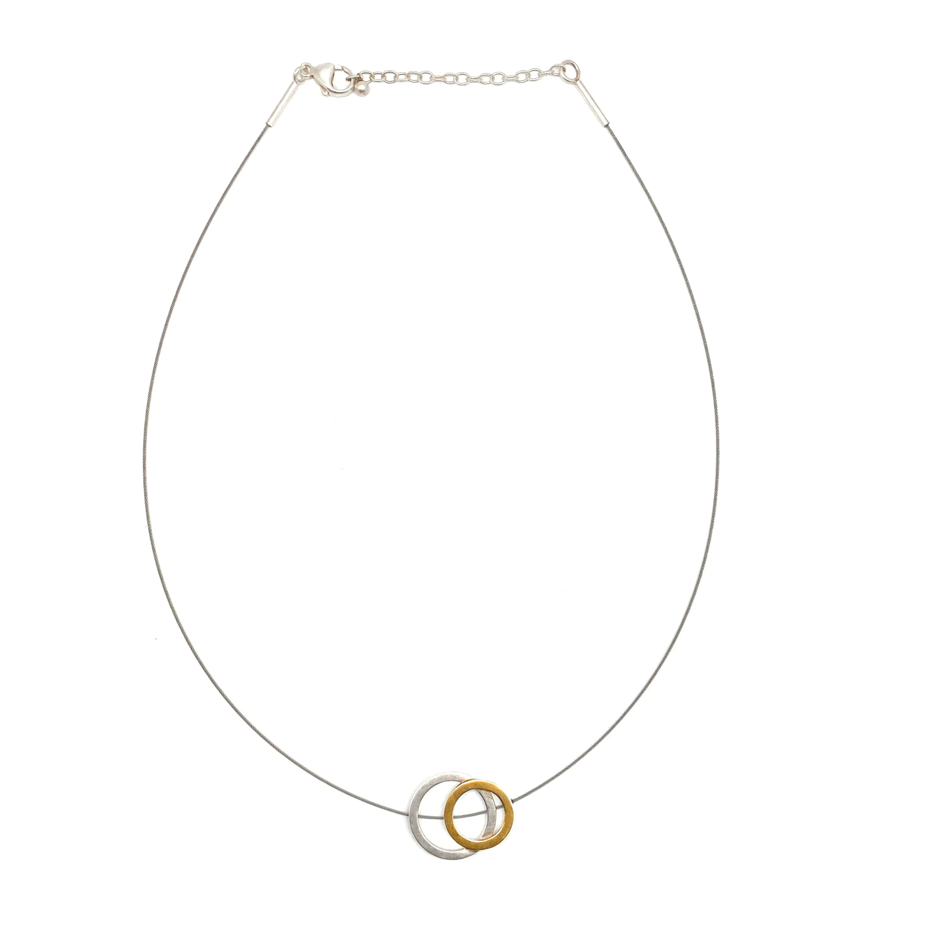 Minimal Mixed Circle Necklace