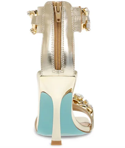Morea Gold Ankle Strap Heels