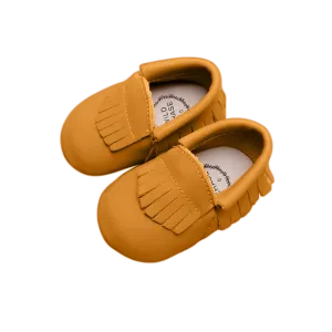 Mustard Frilled Moccasins