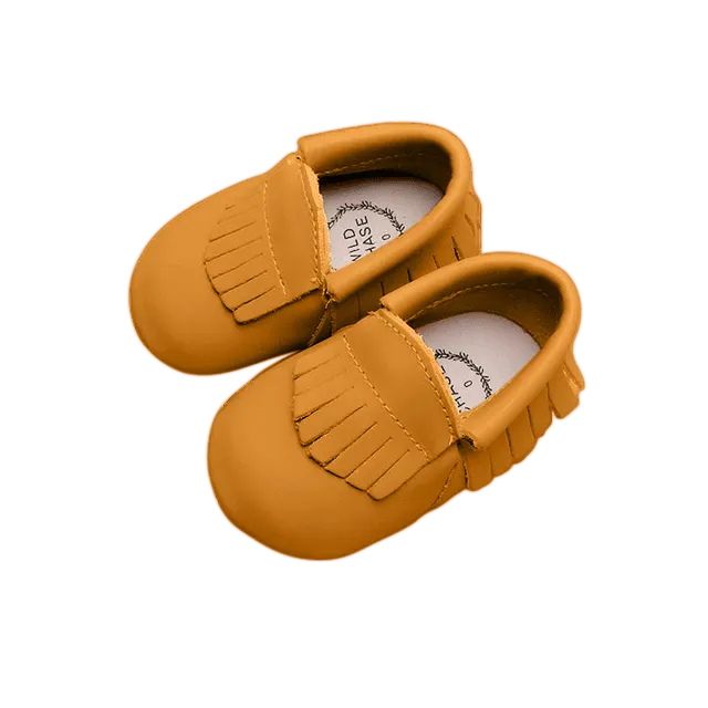 Mustard Frilled Moccasins