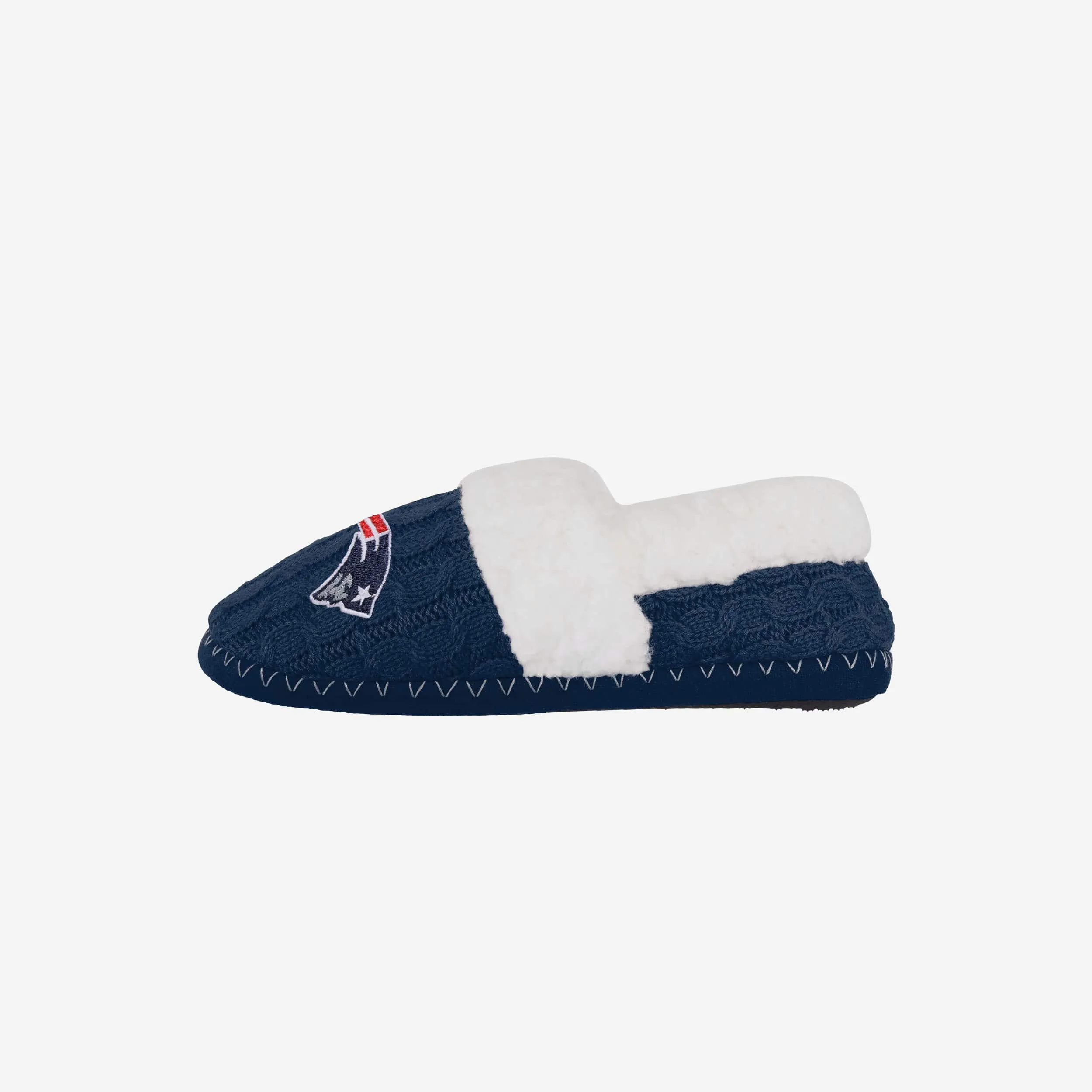 New England Patriots Womens Team Color Moccasin Slipper