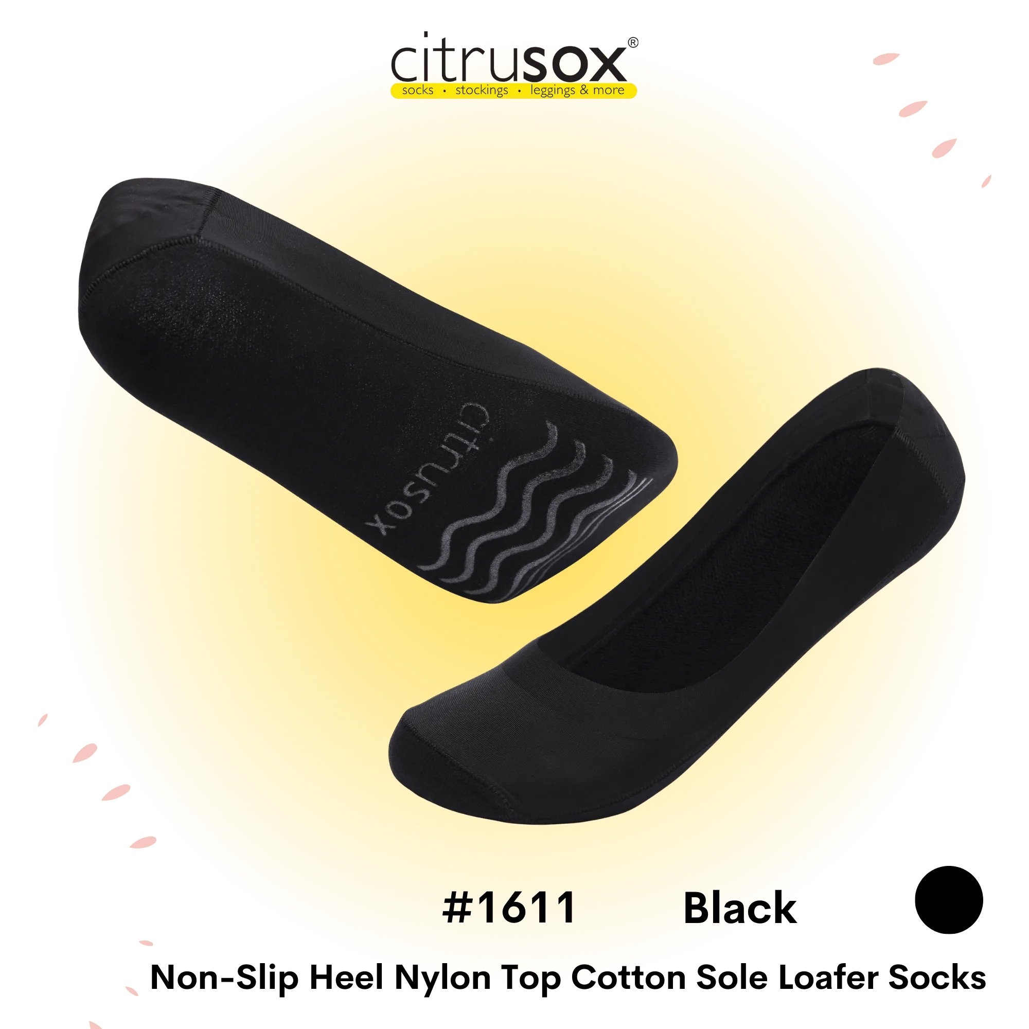 Non-Slip Heel Nylon Top Cotton Sole Loafer Socks