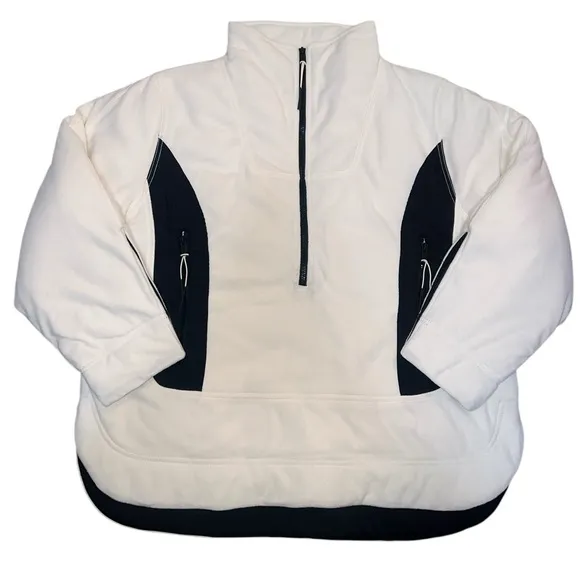 {NWOT Free People Movement Climber Fleece Oversized Pullover Med White &amp; Black}