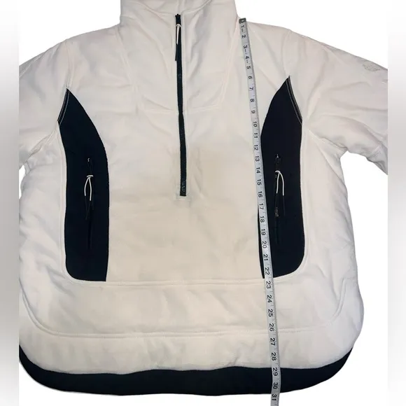 {NWOT Free People Movement Climber Fleece Oversized Pullover Med White &amp; Black}