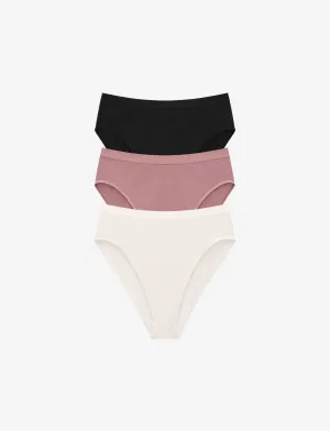 Organic Cloud Cotton High Leg Bikini 3 Pack Box