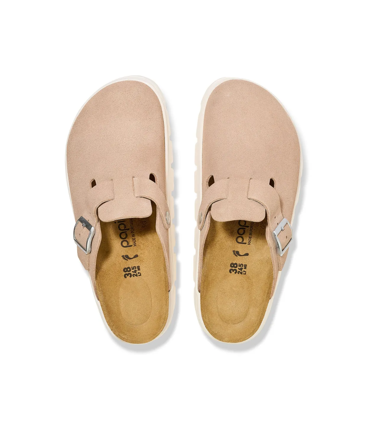Papillio Boston Chunky Suede Leather Warm Sand Clogs