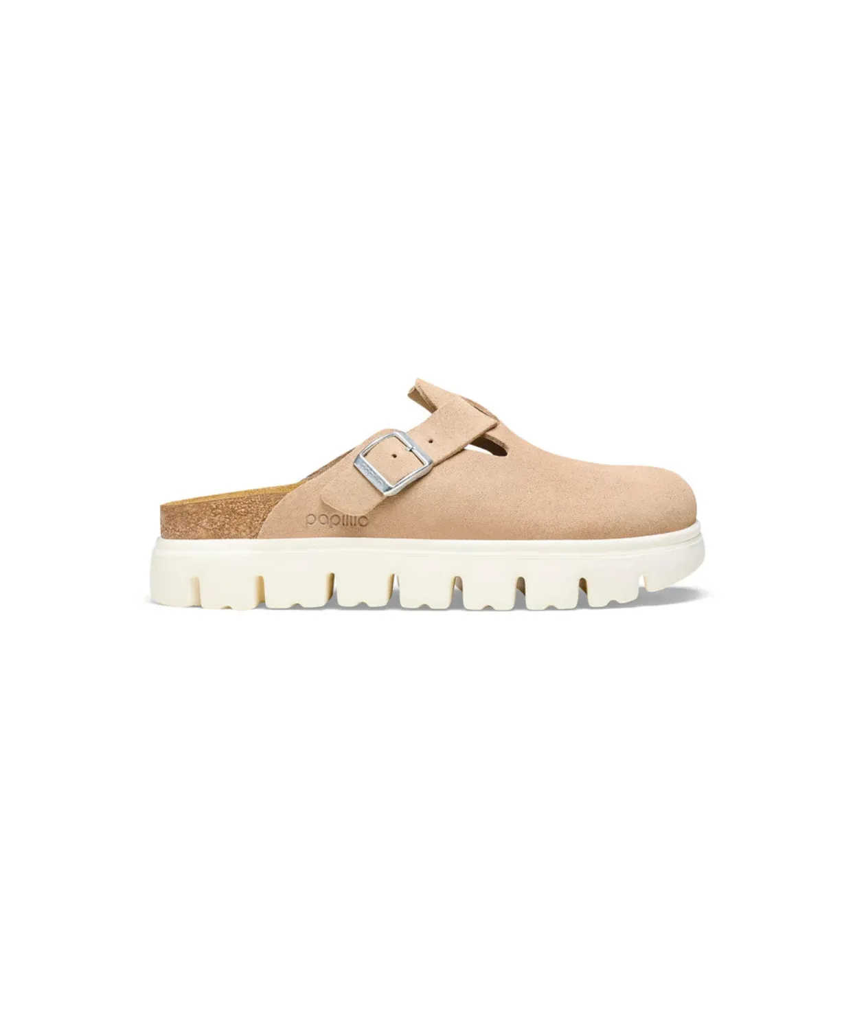 Papillio Boston Chunky Suede Leather Warm Sand Clogs