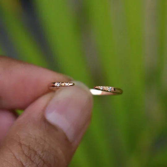 Pave Diamond Open Stack Minimal Ring