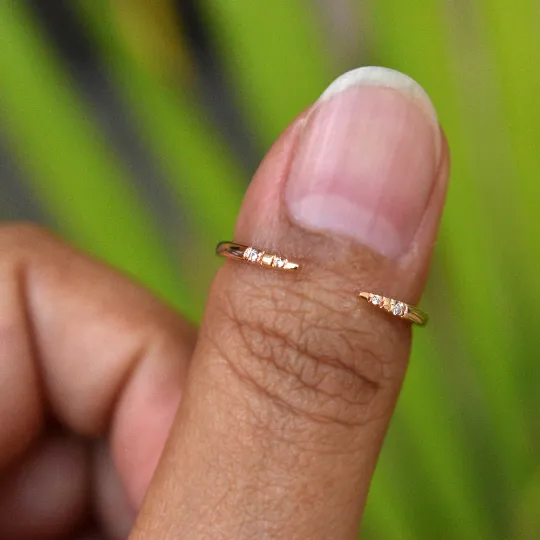 Pave Diamond Open Stack Minimal Ring