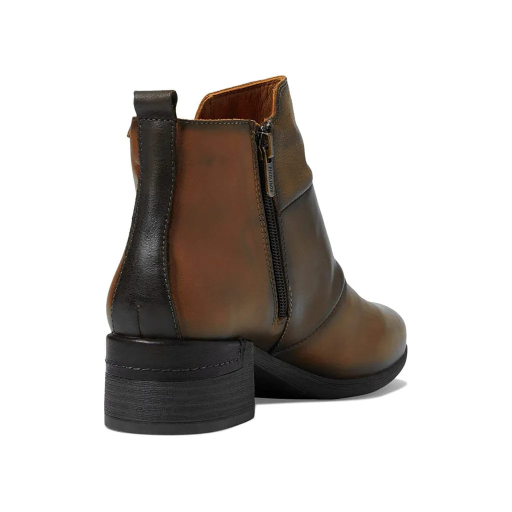 Pikolinos Malaga Calfskin Leather Women's Zip Up Ankle Boots