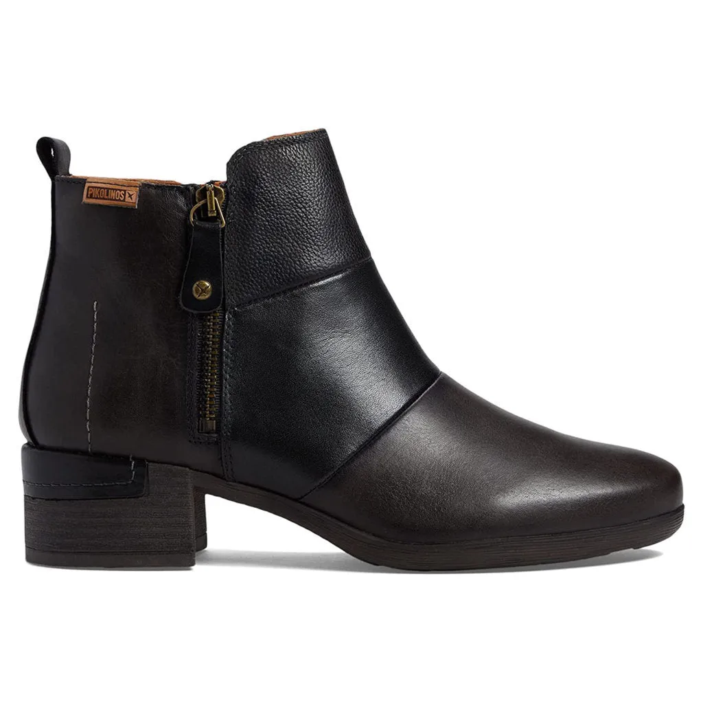 Pikolinos Malaga Calfskin Leather Women's Zip Up Ankle Boots
