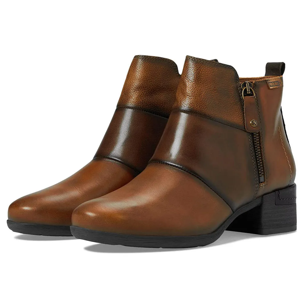 Pikolinos Malaga Calfskin Leather Women's Zip Up Ankle Boots