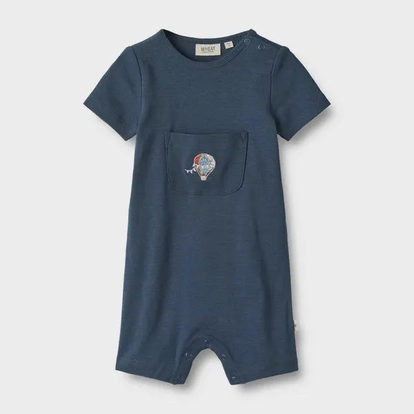 Playsuit S/S Asmus in Blue Waves