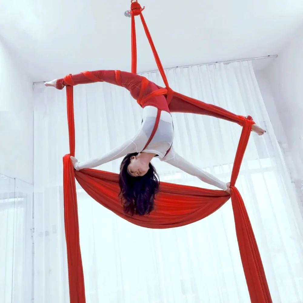 Premium Aerial Silks Yoga Hammock for Fitness – 12M Nylon Anti-Gravity Swing, High Load Bearing, Pilates & Bodybuilding Equipment for Home & Outdoor Use