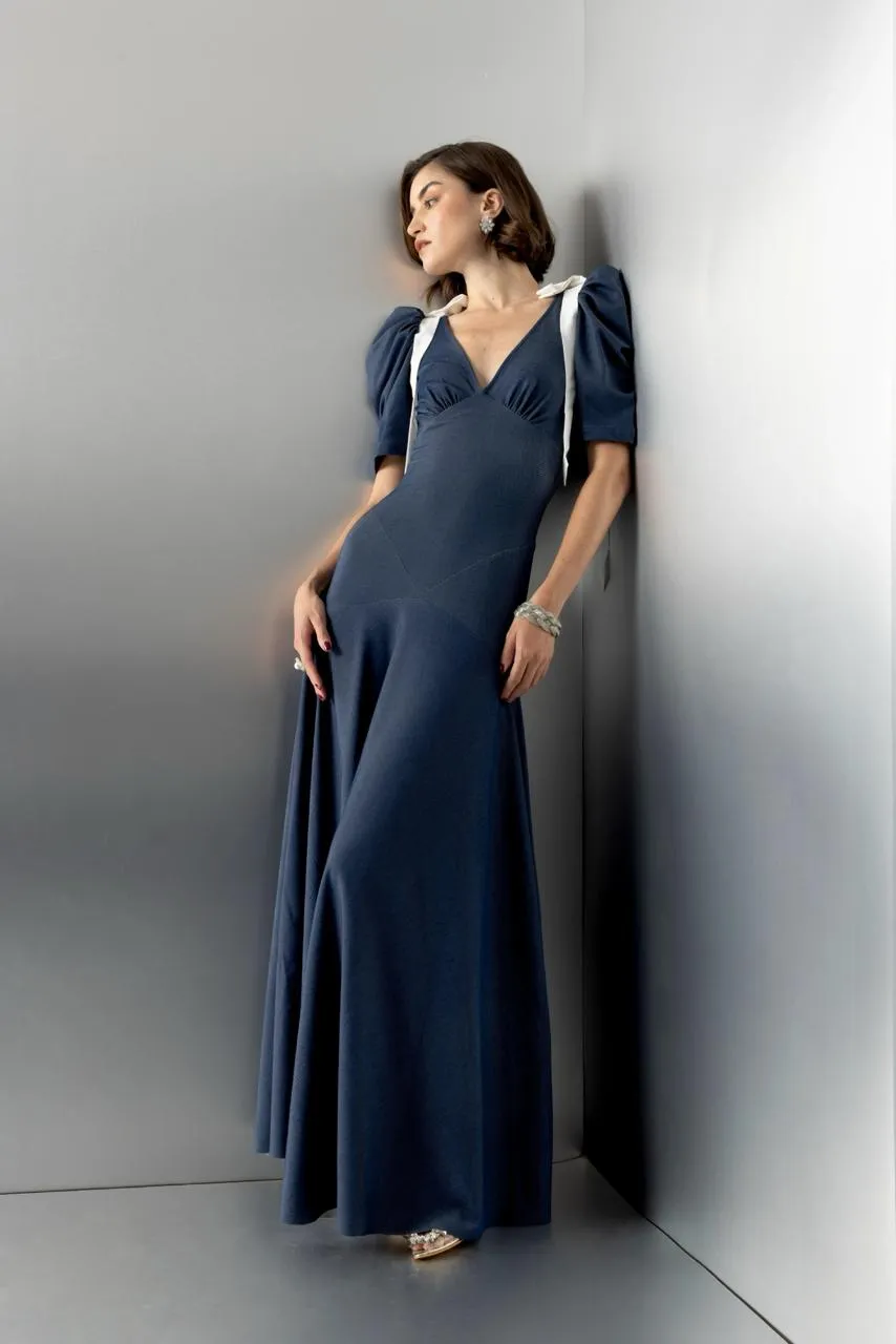 Prized possession- denim blue maxi dress