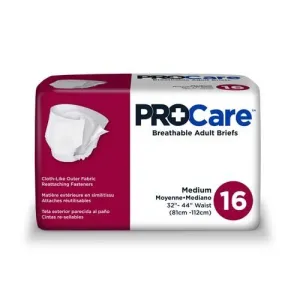 ProCare Breathable Adult Briefs / Diapers 4 Bags of 16 (Medium 34"-44")