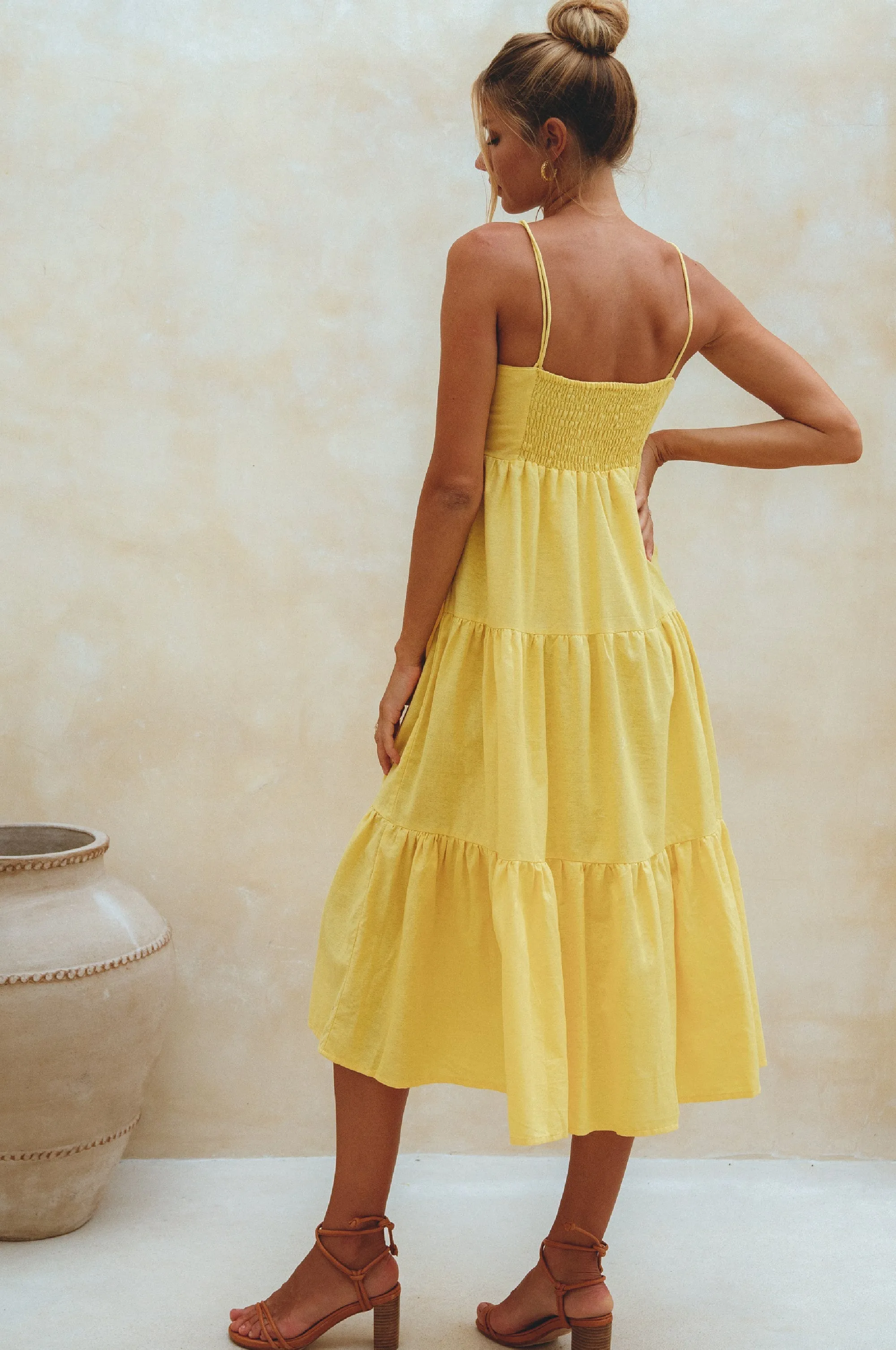 Rafaela Linen Midi Dress – Breathable Organic Elegance