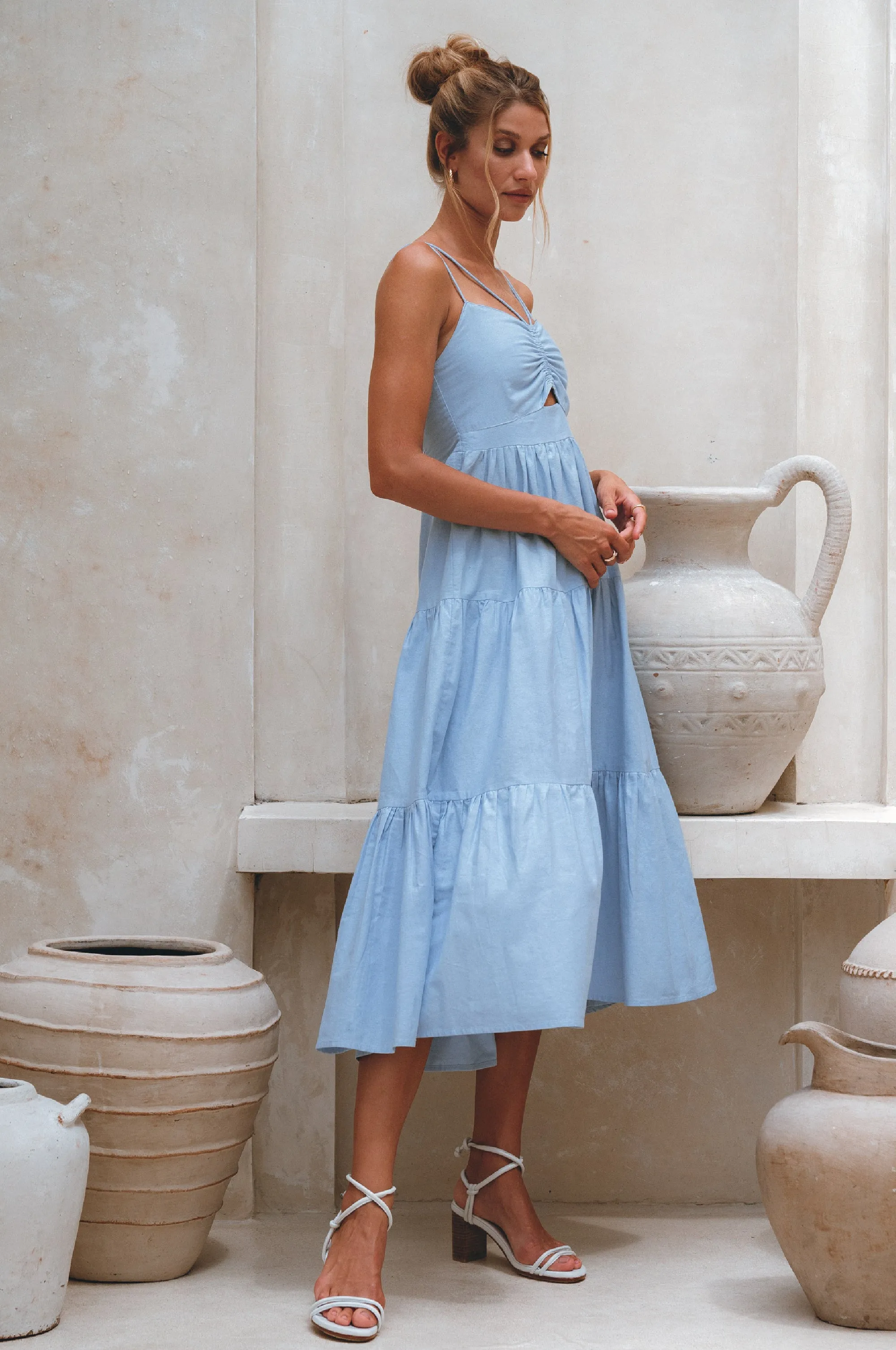 Rafaela Linen Midi Dress – Breathable Organic Elegance