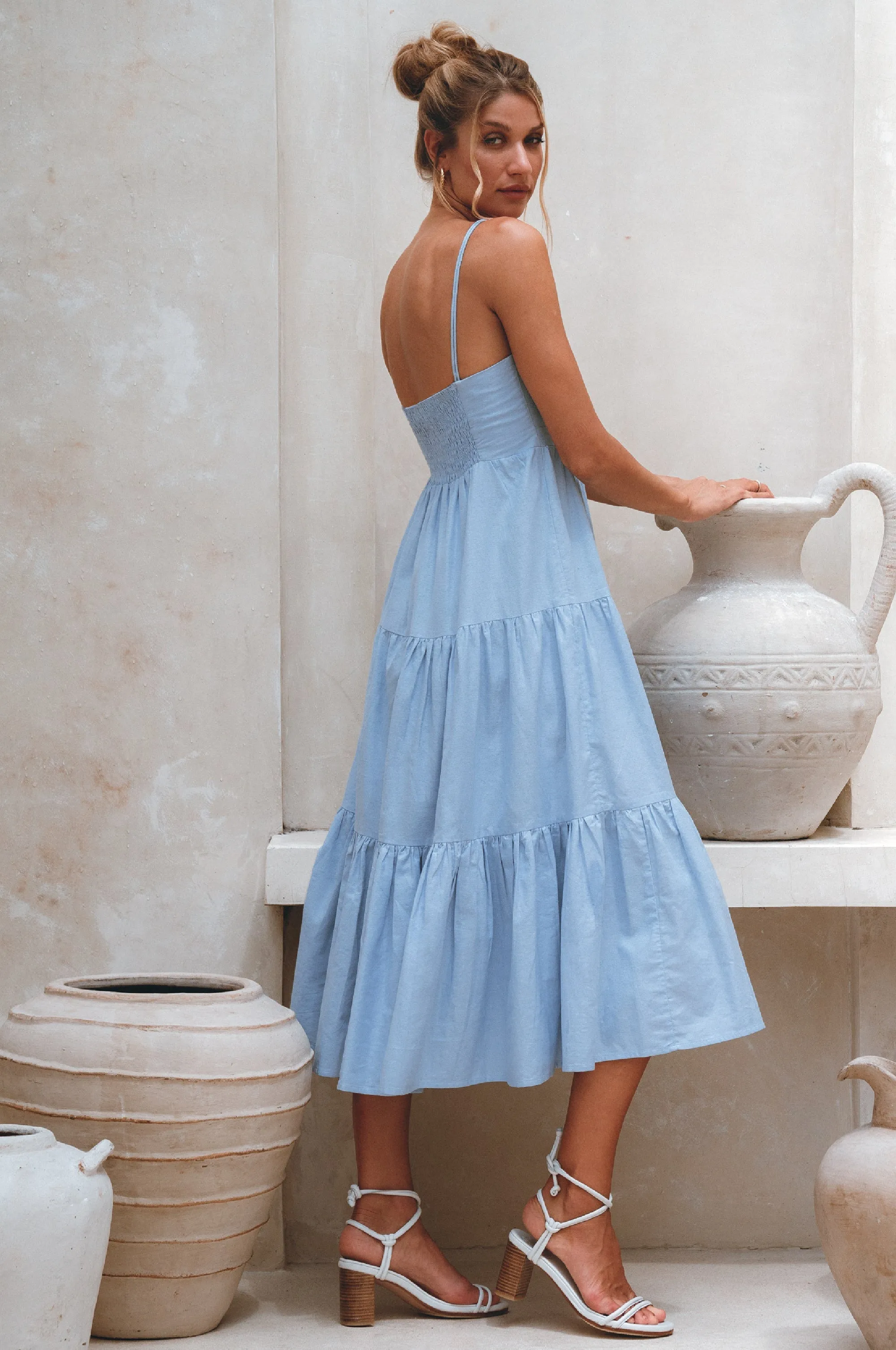 Rafaela Linen Midi Dress – Breathable Organic Elegance