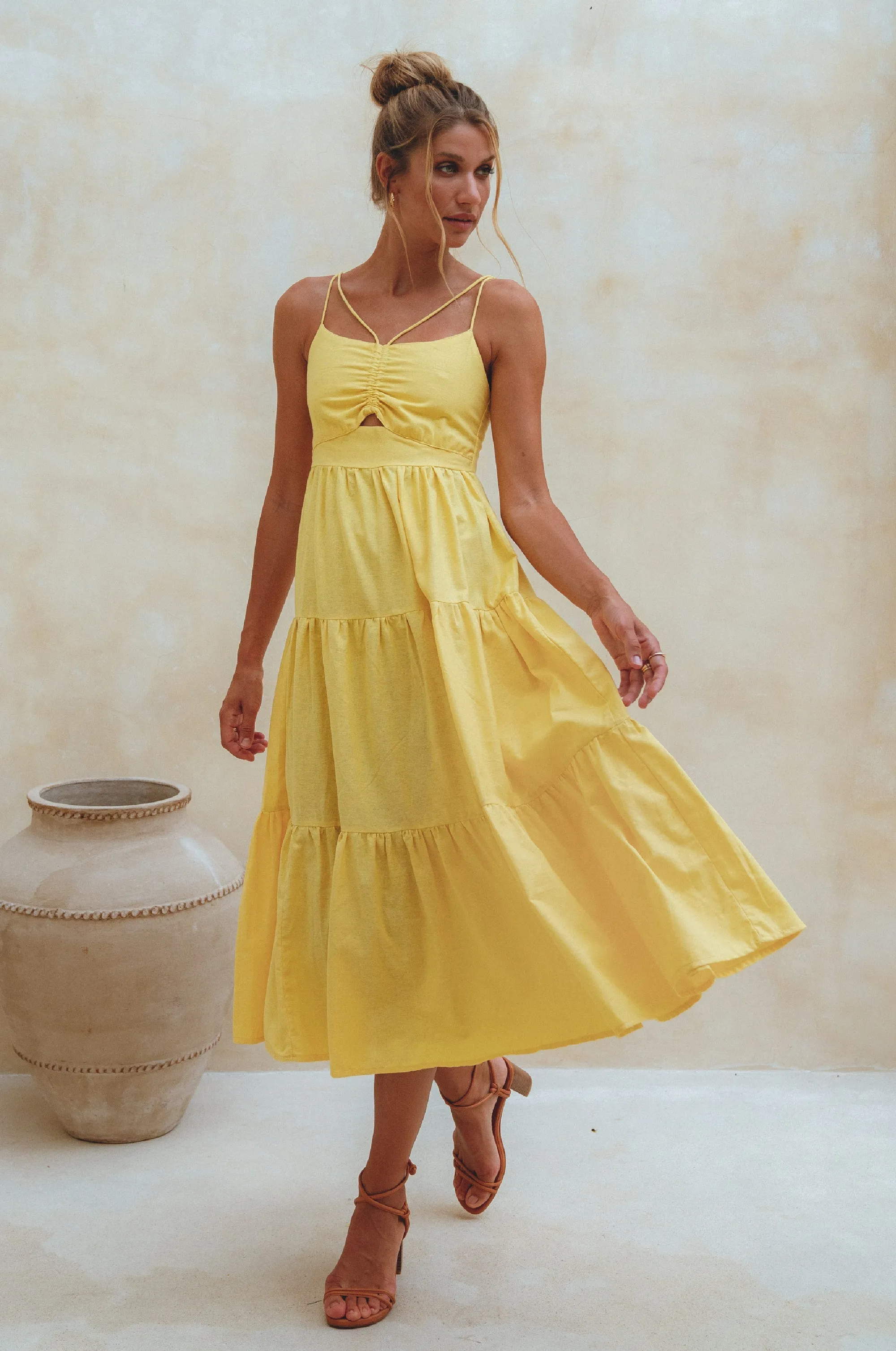 Rafaela Linen Midi Dress – Breathable Organic Elegance