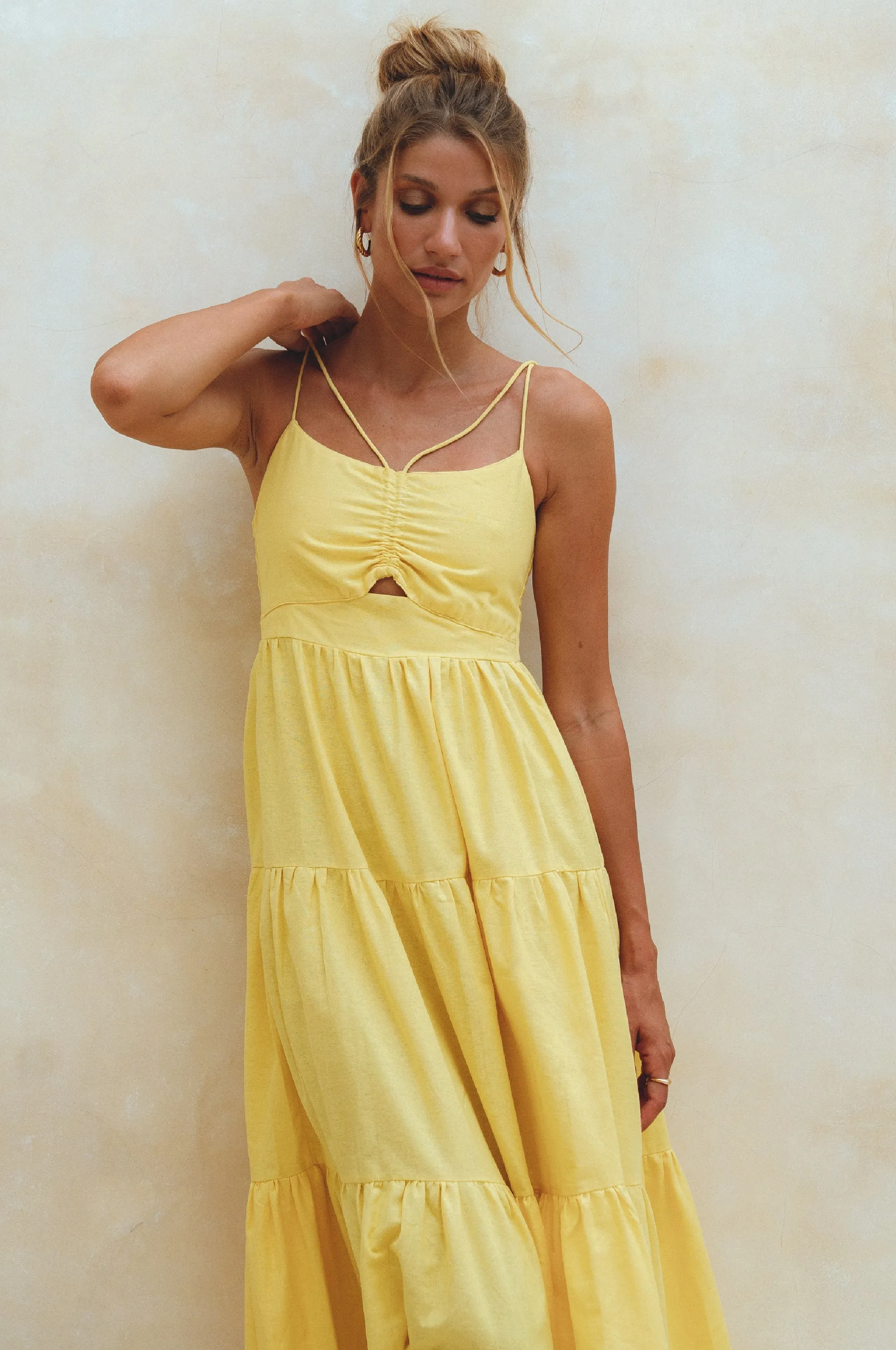 Rafaela Linen Midi Dress – Breathable Organic Elegance
