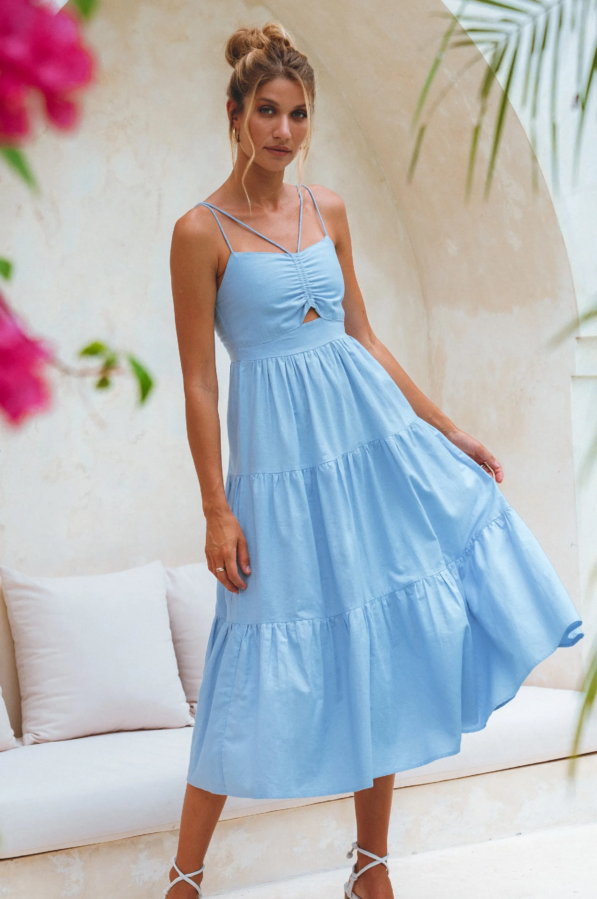 Rafaela Linen Midi Dress – Breathable Organic Elegance